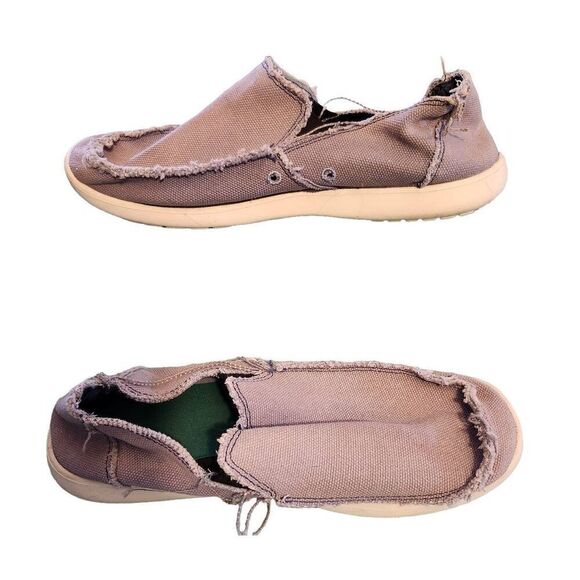 Crocs Loafers Santa Cruz Slip Ons Gray Distressed Trim Casual Mens 10 - Picture 1 of 3